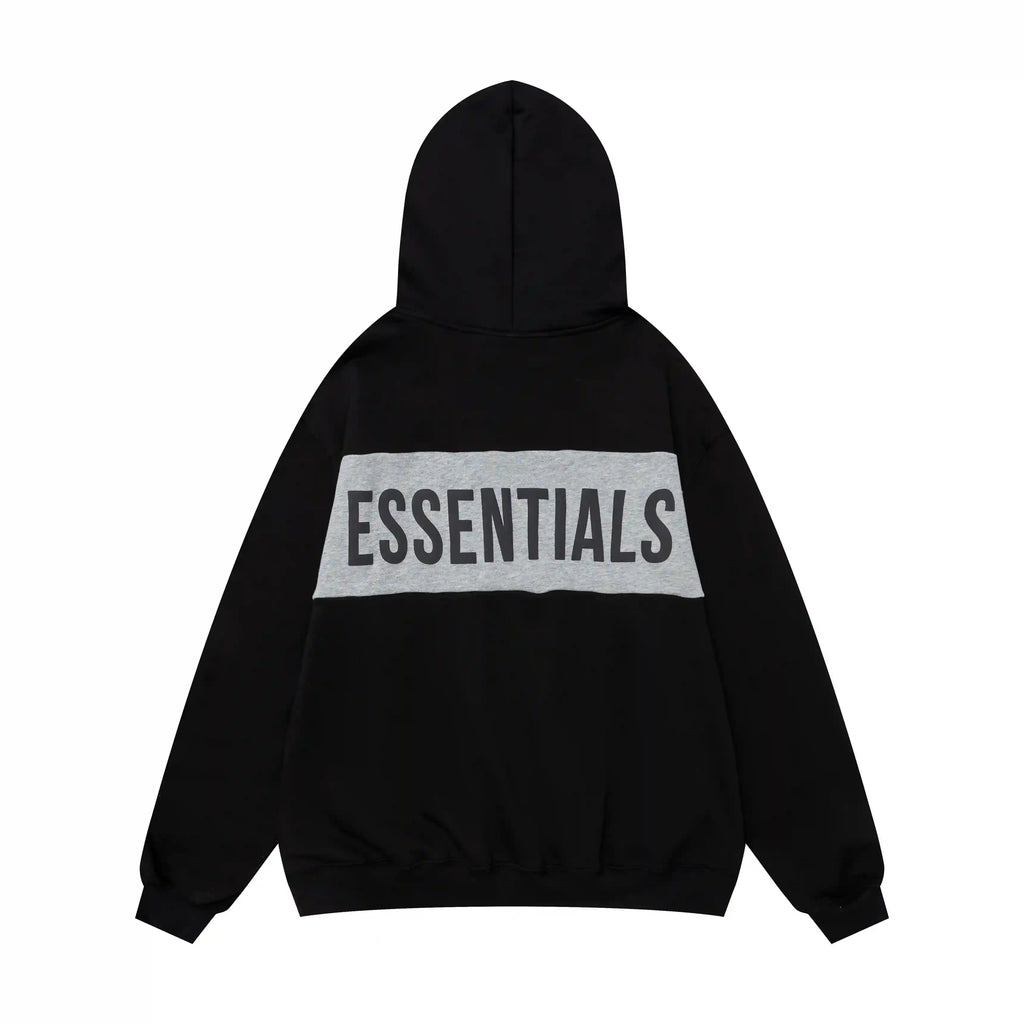 Fear of God Essentials Black Hoodie | Classic Black Pullover Essentials Hoodie