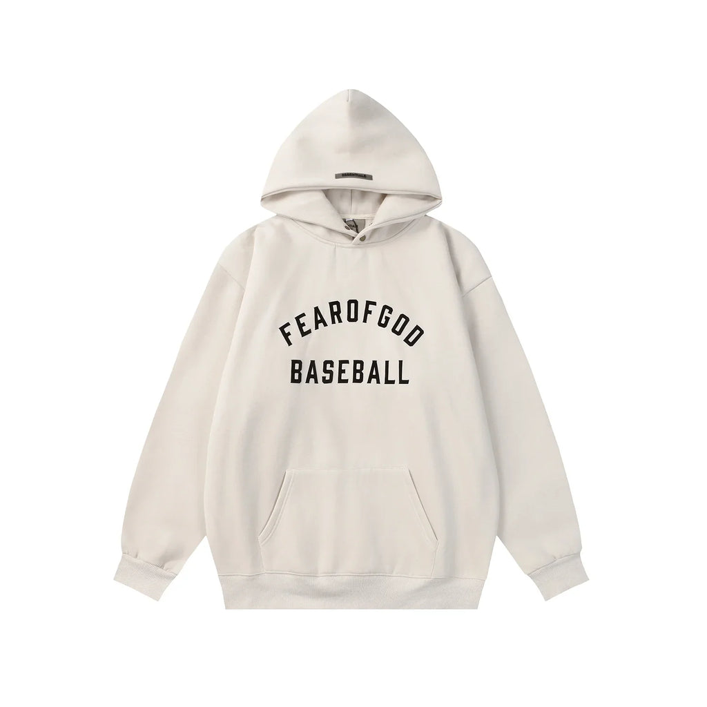 Fear of God ESSENTIALS Signature Baseball Ivory White Hoodie