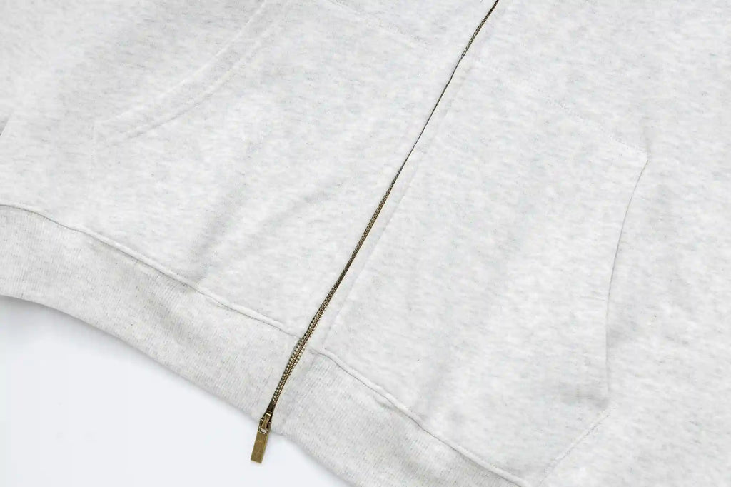 Fear of God Essentials Eggshell Zip-Up Hoodie | Cream Full Zip Essentials Hoodie