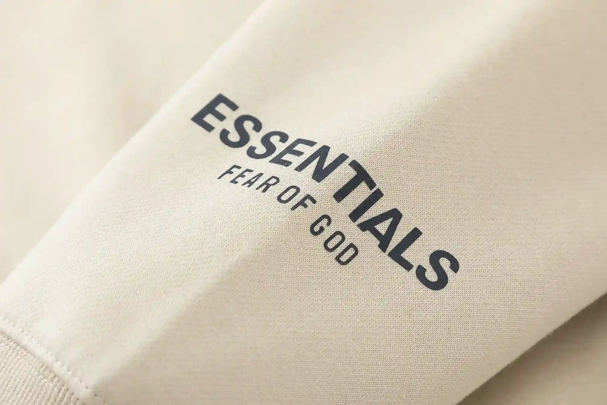 Essentials Light Cream Black Bar Hoodie – Fear of God