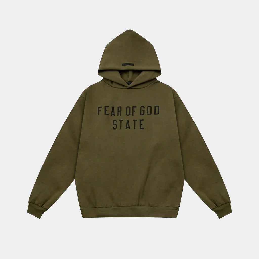 Essentials Hoodie Woodland Black Bar – Fear of God