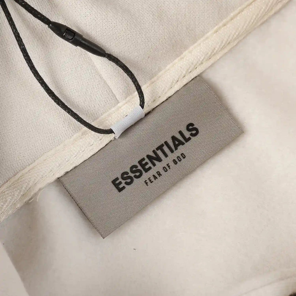 Fear of God ESSENTIALS Signature Baseball Ivory White Hoodie