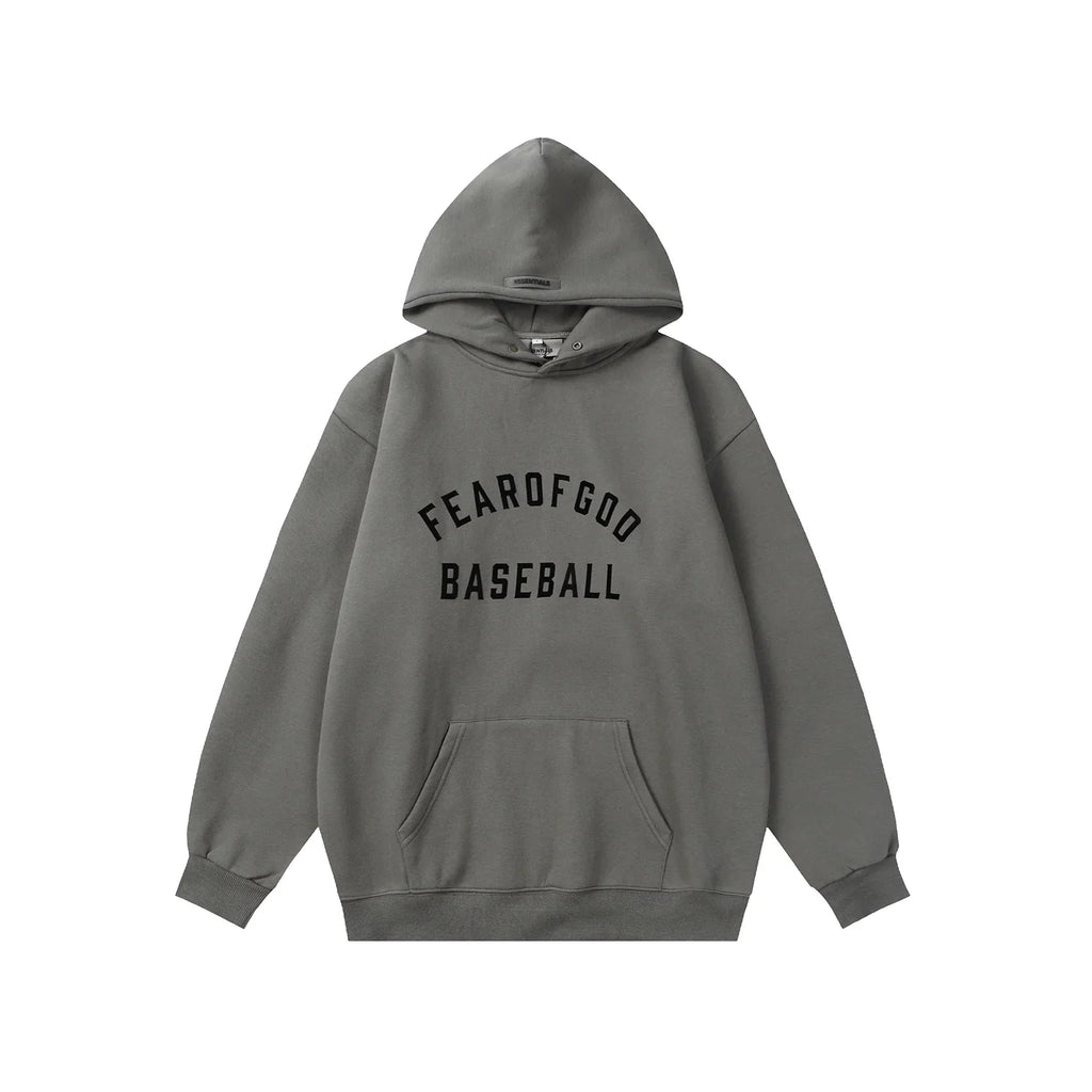 Fear of God ESSENTIALS Signature Baseball Grey Hoodie