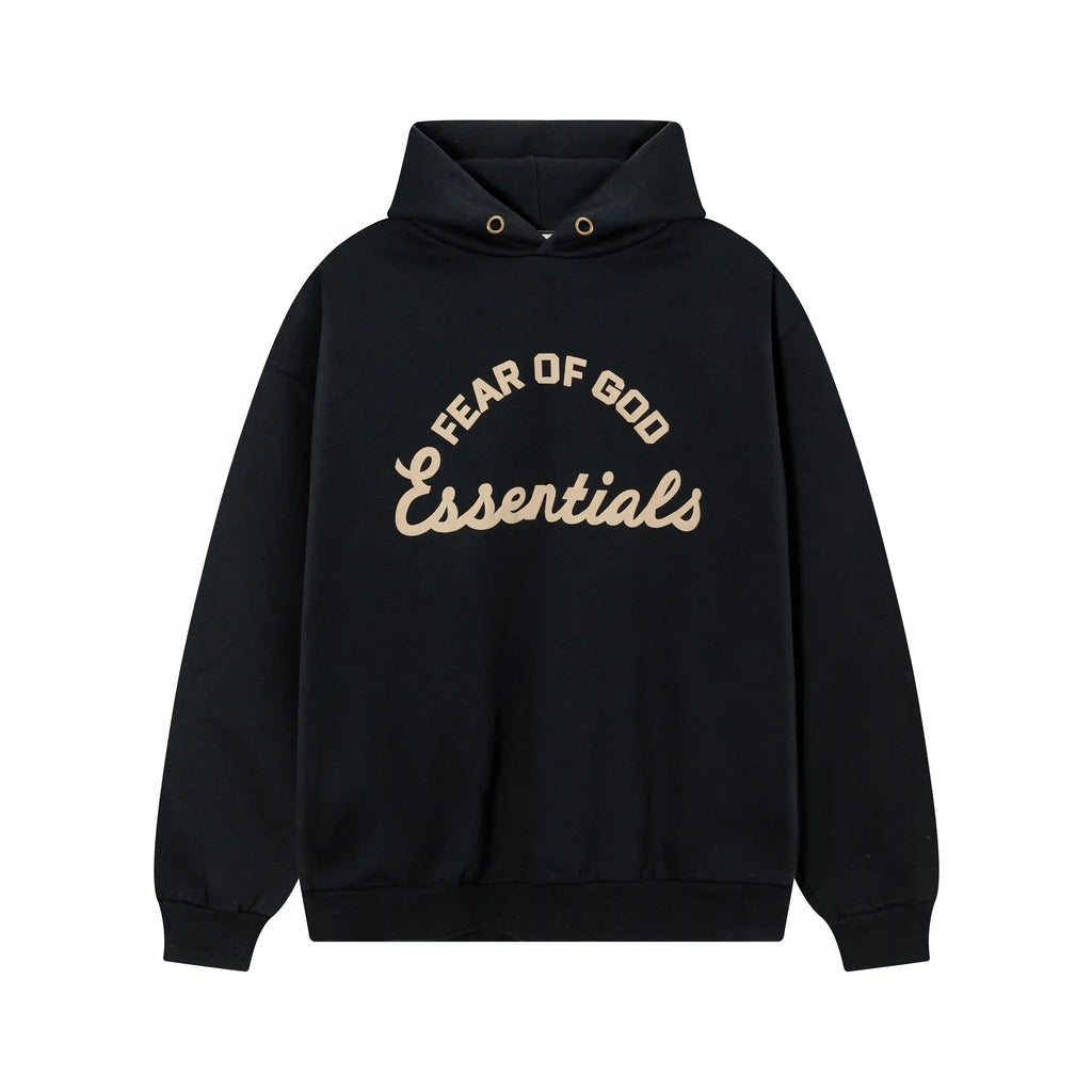 Fear of God Essentials Black Hoodie | Monochrome Essentials Hoodie