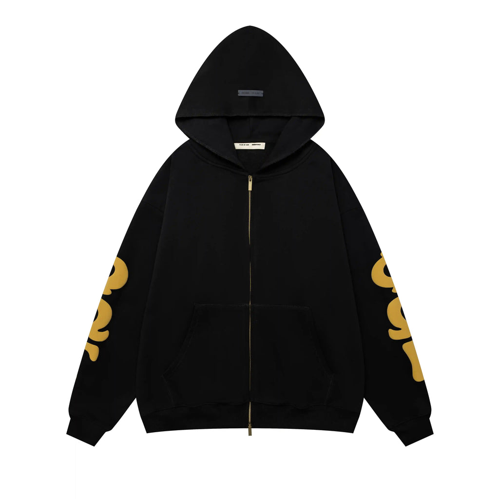 Fear of God Essentials Black Zip-Up Hoodie | Full Zip Essentials Hoodie