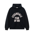 Fear of God Essentials Black Hoodie | Signature Black Pullover Essentials Hoodie