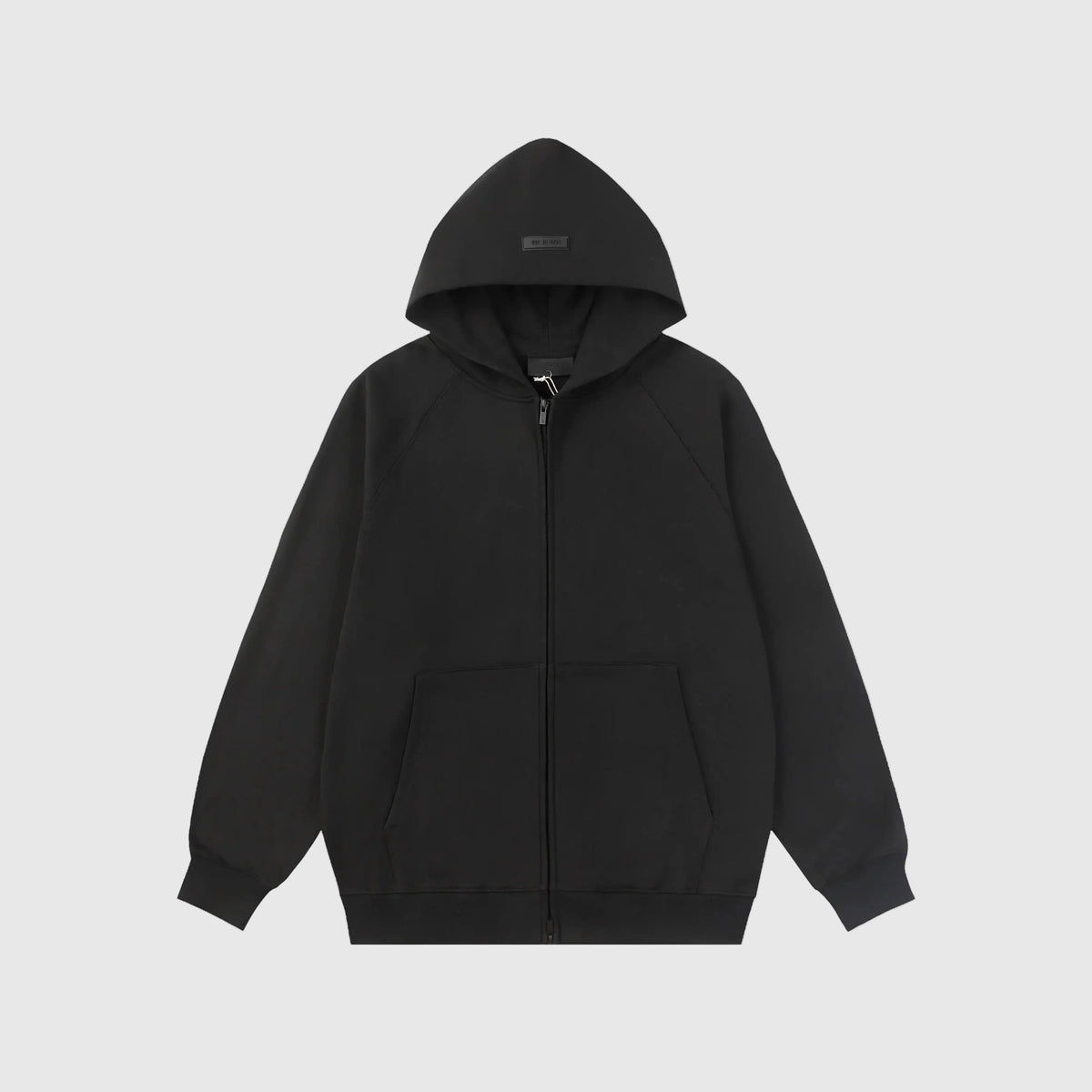 Essentials Black Street Zip-Up Hoodie – Fear of God