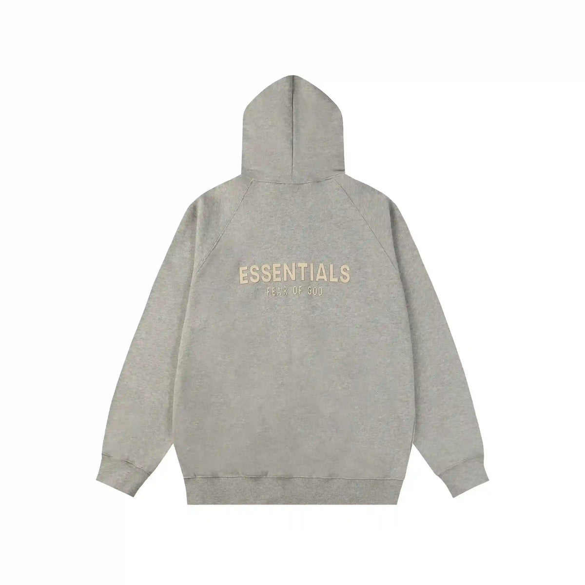 Essentials Dark Heather Oatmeal Zip-Up Hoodie – Fear of God