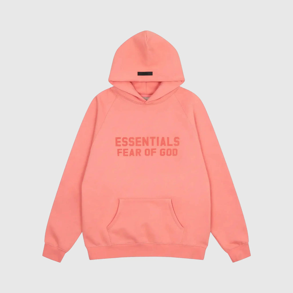 Essentials Coral Hoodie – Relaxed Streetwear Pullover