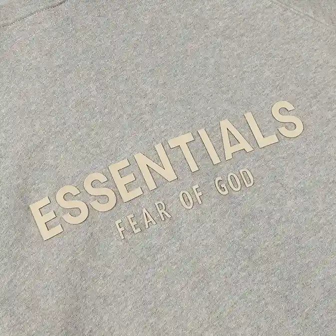 Essentials Dark Heather Oatmeal Zip-Up Hoodie – Fear of God