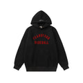 Fear of God ESSENTIALS Signature Baseball Black Red Hoodie