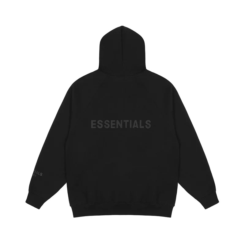 Essentials Black Street Zip-Up Hoodie – Fear of God