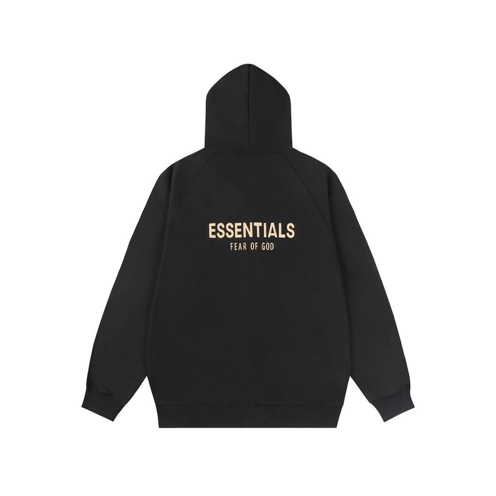 Essentials Black Street Zip-Up Hoodie – Fear of God