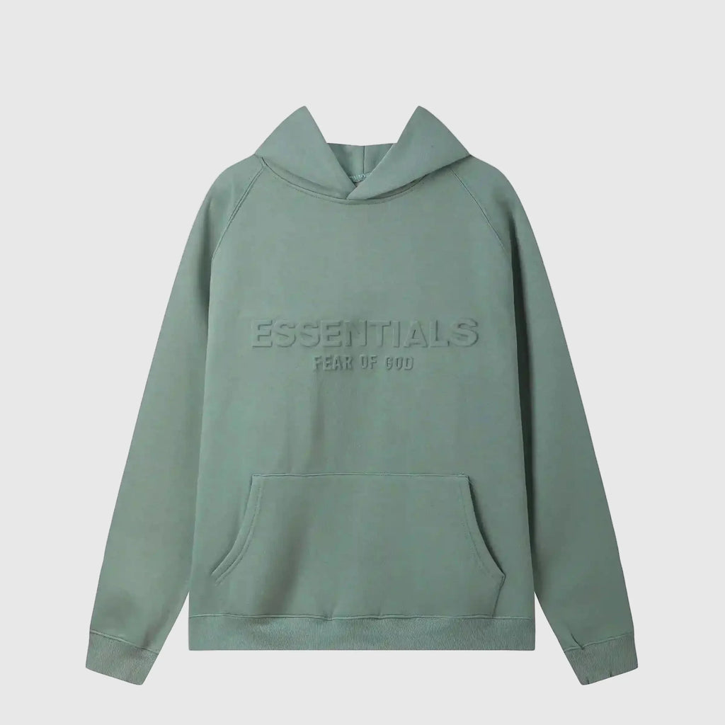 Essentials Aqua Green Mock Neck Hoodie – Fear of God