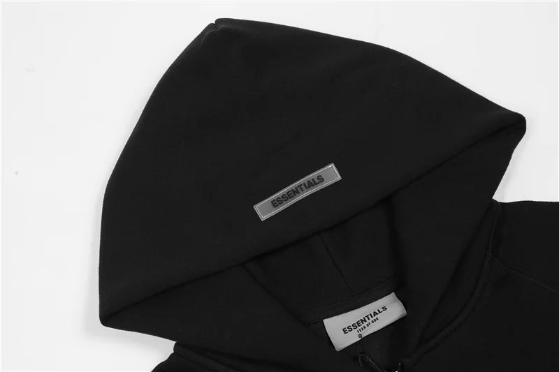 Essentials Black Street Zip-Up Hoodie – Fear of God