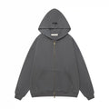 Fear of God Essentials Gray Zip-Up Hoodie | Clean Grey Full Zip Essentials Hoodie