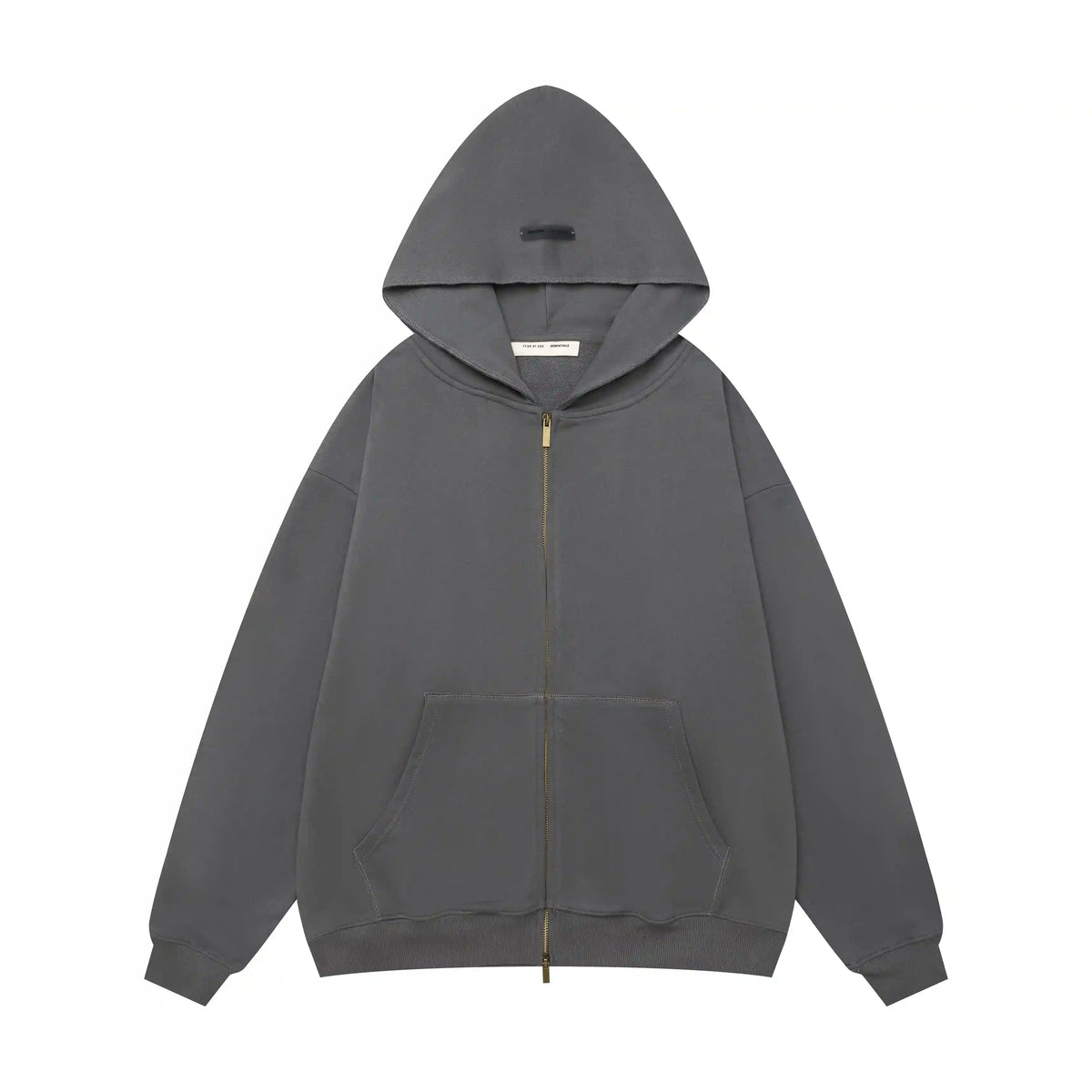 Fear of God Essentials Gray Zip-Up Hoodie | Clean Grey Full Zip Essentials Hoodie