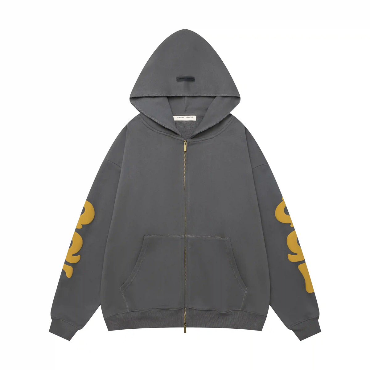 Fear of God Essentials Gray Zip-Up Hoodie | Grey Full Zip Essentials Hoodie