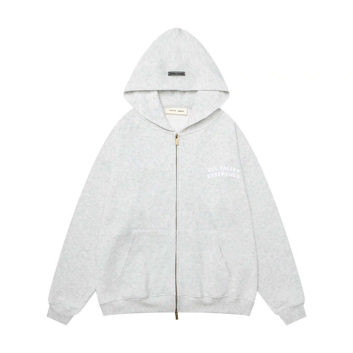Fear of God Essentials Eggshell Zip-Up Hoodie | Cream Full Zip Essentials Hoodie