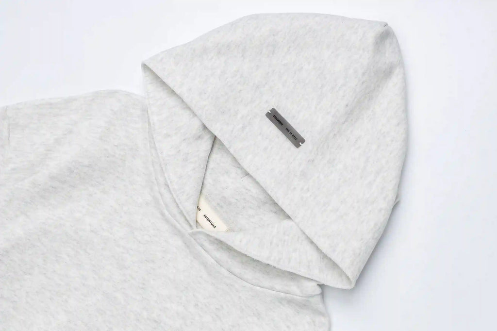 Fear of God Essentials Light Heathered Oatmeal Hoodie | Warm Neutral Pullover Hoodie