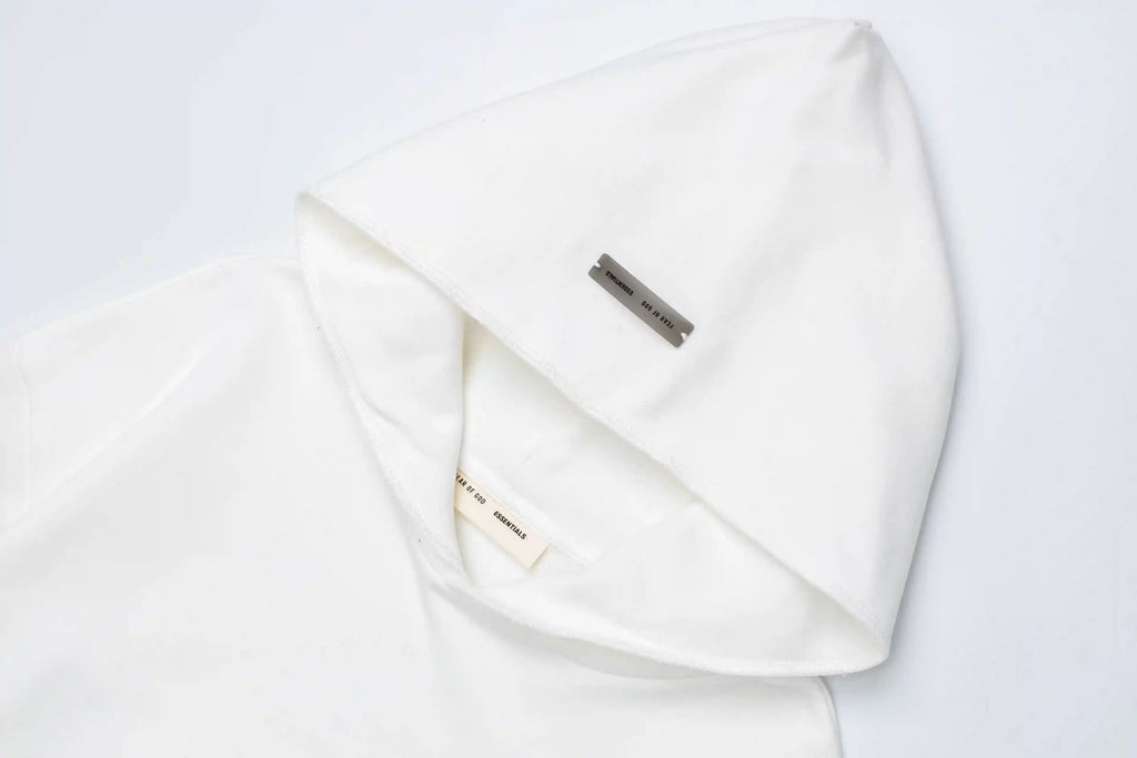 Fear of God Essentials White Hoodie | Clean White Pullover Essentials Hoodie