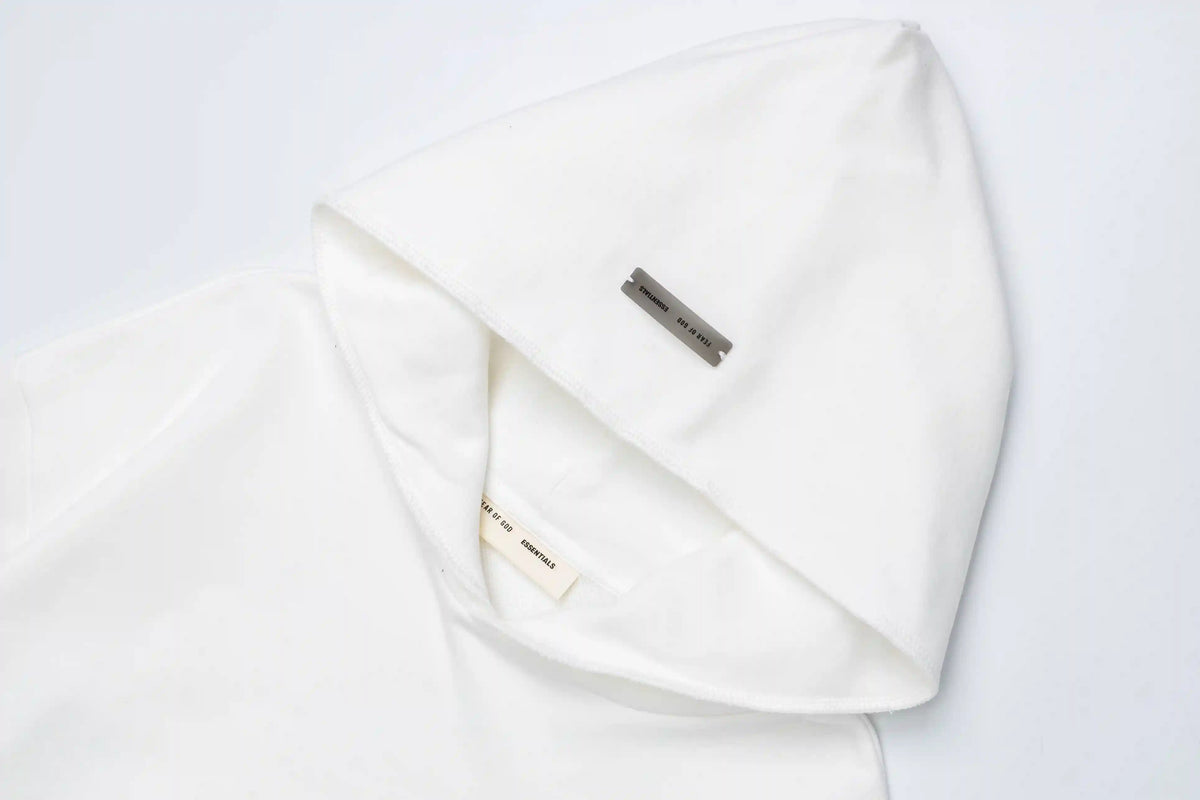 Fear of God Essentials White Hoodie | Clean White Pullover Essentials Hoodie