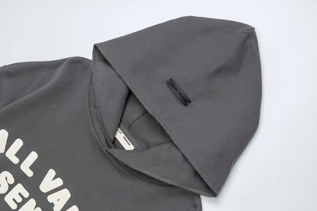 Fear of God Essentials Gray Hoodie | Cool Grey Structured Pullover Hoodie