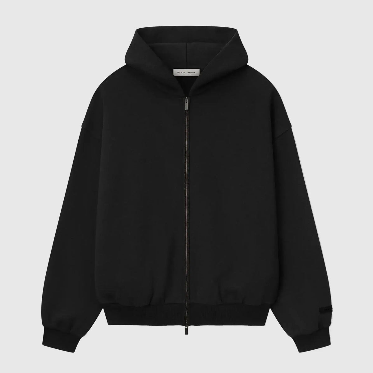 Essentials Black Zip-Up Hoodie – Fear of God