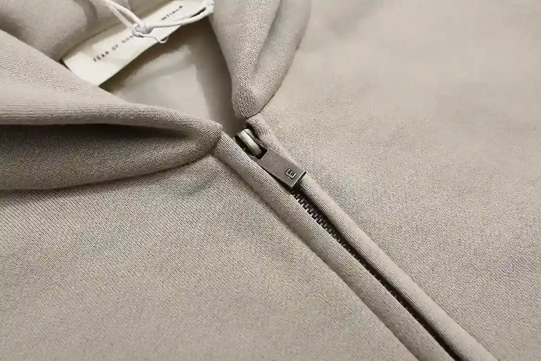 Essentials Heathered Grey Zip-Up Hoodie – Fear of God