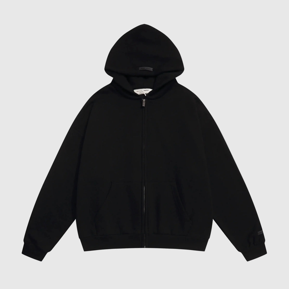 Essentials Black Zip-Up Hoodie – Fear of God