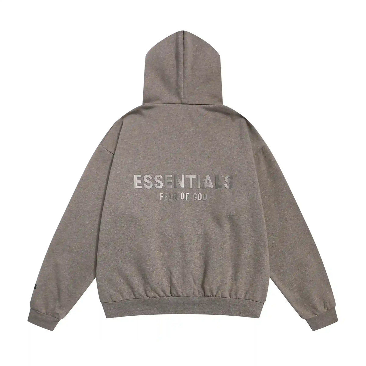 Essentials Dark Heather Oatmeal Zip-Up Hoodie – Fear of God
