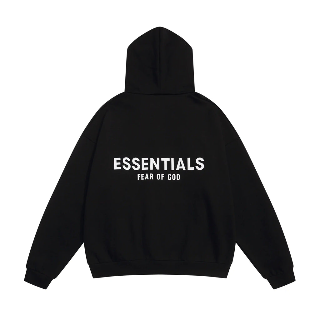 Essentials Black Zip-Up Hoodie – Fear of God