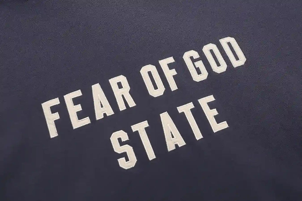 Essentials Blue FOG State Zip-Up Hoodie – Fear of God