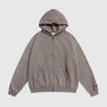 Essentials Dark Heather Oatmeal Zip-Up Hoodie – Fear of God