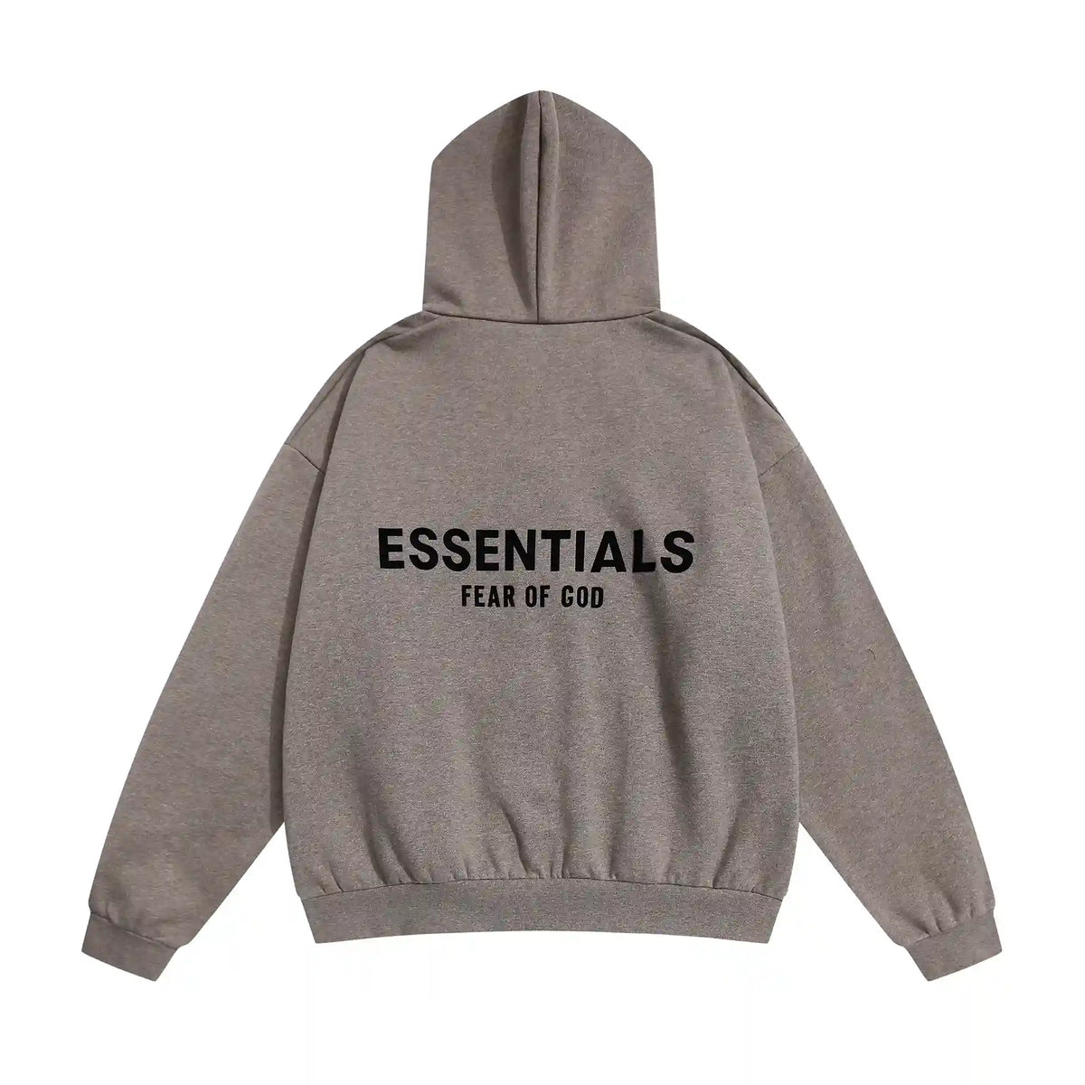 Essentials Dark Heather Oatmeal Zip-Up Hoodie – Fear of God