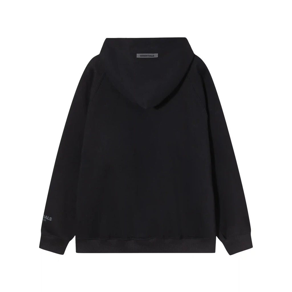 Essentials Black Pullover Hoodie – Relaxed Streetwear