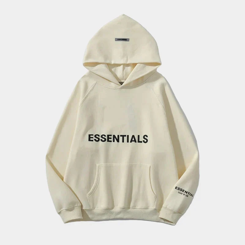 Essentials Cream Hoodie – Relaxed Streetwear Pullover
