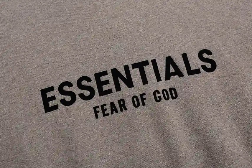 Essentials Dark Heather Oatmeal Zip-Up Hoodie – Fear of God